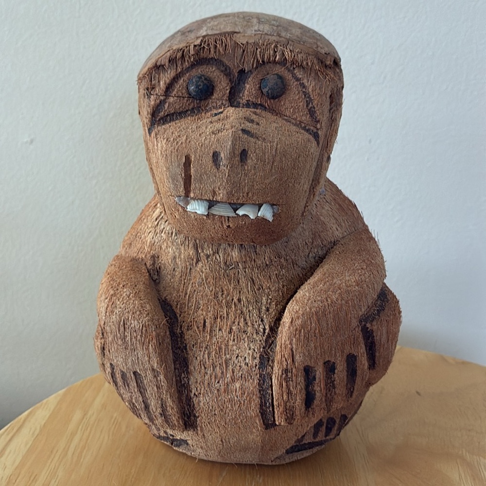 VTG 1950’sHandcrafted Coconut Monkey Sculpture